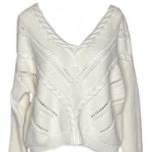 Kendall and Kylie cable knit off shoulder sweater